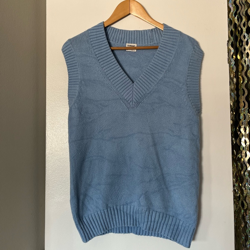 Sunday best baby blue sweater vest